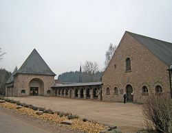 Entry of the monastery of La Pierre-qui-Vire (France)